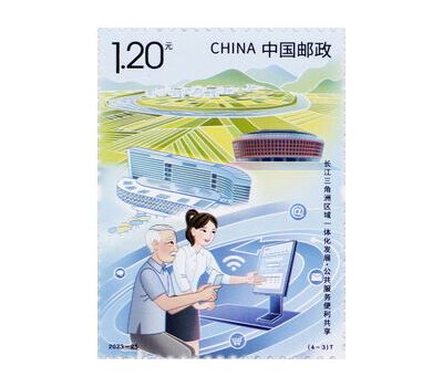  4 почтовые марки «Проект регионального комплексного развития дельты реки Янцзы» Китай 2023, фото 3 