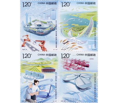  4 почтовые марки «Проект регионального комплексного развития дельты реки Янцзы» Китай 2023, фото 1 
