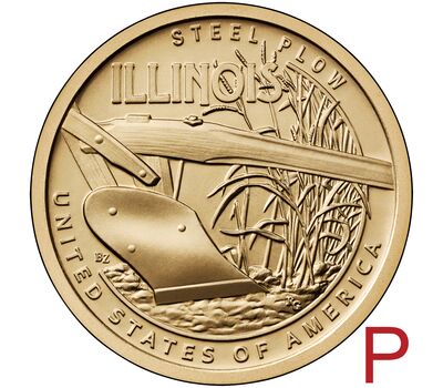  Монета 1 доллар 2024 «Стальной плуг. Иллинойс» P (Американские инновации), фото 1 