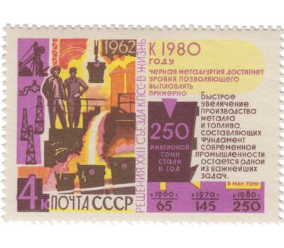  9 почтовых марок «Решения XXII съезда КПСС — в жизнь!» СССР 1962, фото 8 