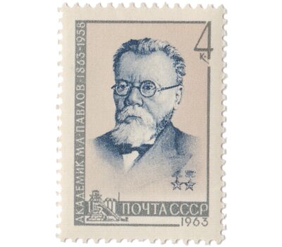  Почтовая марка «100 лет со дня рождения М. А. Павлова» СССР 1963, фото 1 