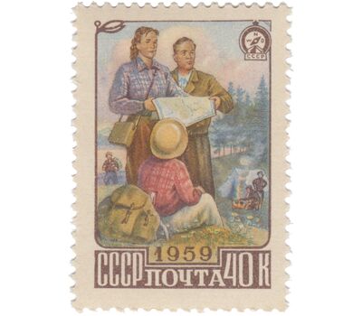  4 почтовые марки «Туризм» СССР 1959, фото 5 