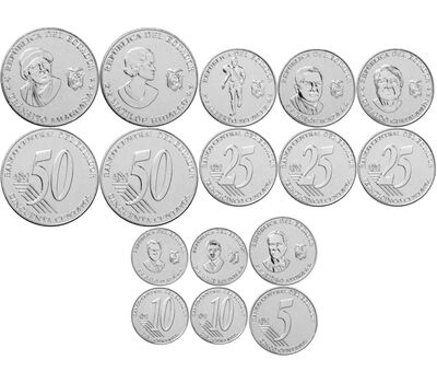  Набор 8 монет 2023 (2024) «Выдающиеся личности» Эквадор, фото 1 