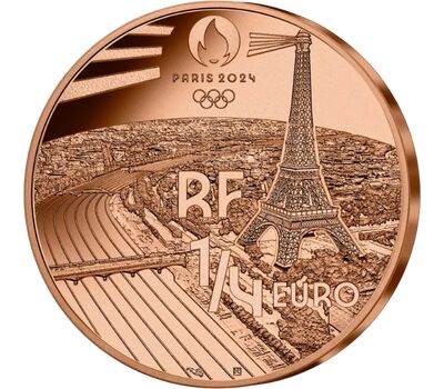 Монета 1/4 евро 2024 «Гандбол. Олимпийские игры в Париже-2024» Франция, фото 2 