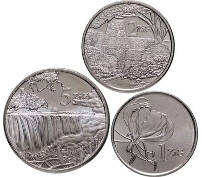  Комплект разменных монет Зимбабве 2024 (3 монеты), фото 1 
