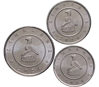  Комплект разменных монет Зимбабве 2024 (3 монеты), фото 2 