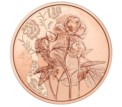  Монета 10 евро 2024 «Пион. Язык цветов» Австрия, фото 2 