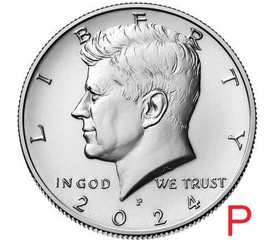  Монета 50 центов 2024 «Джон Кеннеди» США P, фото 1 