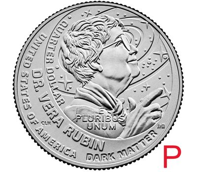  Монета 25 центов 2025 «Вера Рубин» (Выдающиеся женщины США) P, фото 1 