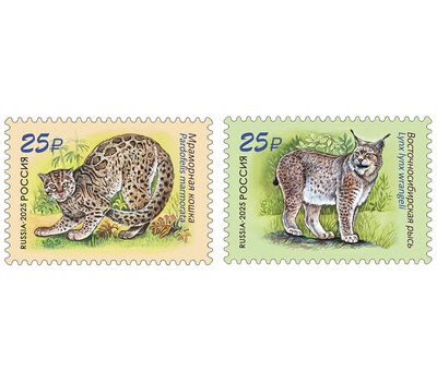 2 почтовые марки «Совместный выпуск России и Лаоса. Фауна» 2025, фото 1   2 почтовые марки «Совместный выпуск России и Лаоса. Фауна» 2025, фото 1