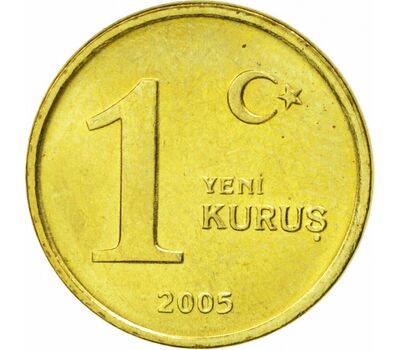  Монета 1 куруш 2005 Турция, фото 1 