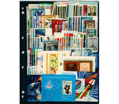 Полный годовой комплект марок и блоков 1980 года, фото 1 