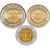  Набор 3 монеты 1997 «70 лет Центральному Банку» Эквадор, фото 2 